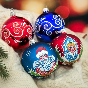 

Set of Christmas balls "New Year's Tale" (set of 4 pieces) 7,5 cm 1485926