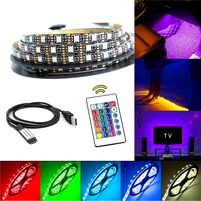 Cinta Tira De Luces Led RGB 5050 5M Con Enchufe