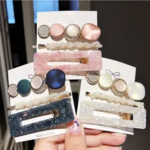 

Elegant Side Clip Korean Style Hair Clip Set for Women Pearl Acetate Hairpin Sweet Maiden Pearl Hair Accessories