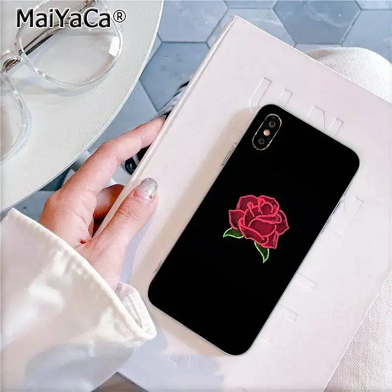 A14 MaiYaCa черный фон флуоресцентный Неон Королева Роза Coque Оболочка Чехол для телефона для iPhone 11 pro 8 7 6 6S Plus X XS MAX 5 5S SE XR - Цвет: A14