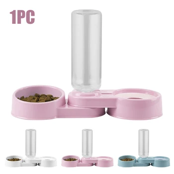 

Bowl Corner 750ML 2 In 1 Leakproof Home Pet Save Space Automatic Drinking Water Feeder Multifunction Food Dispenser Dogs Cats