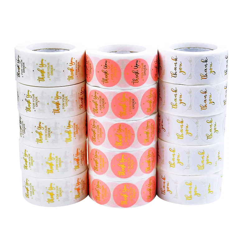 500pcs Thank You Stickers 1inch Round Gift Seal Label Sticker Diary Stationery Stickers For Wedding Party Decor Handmade Sticker
