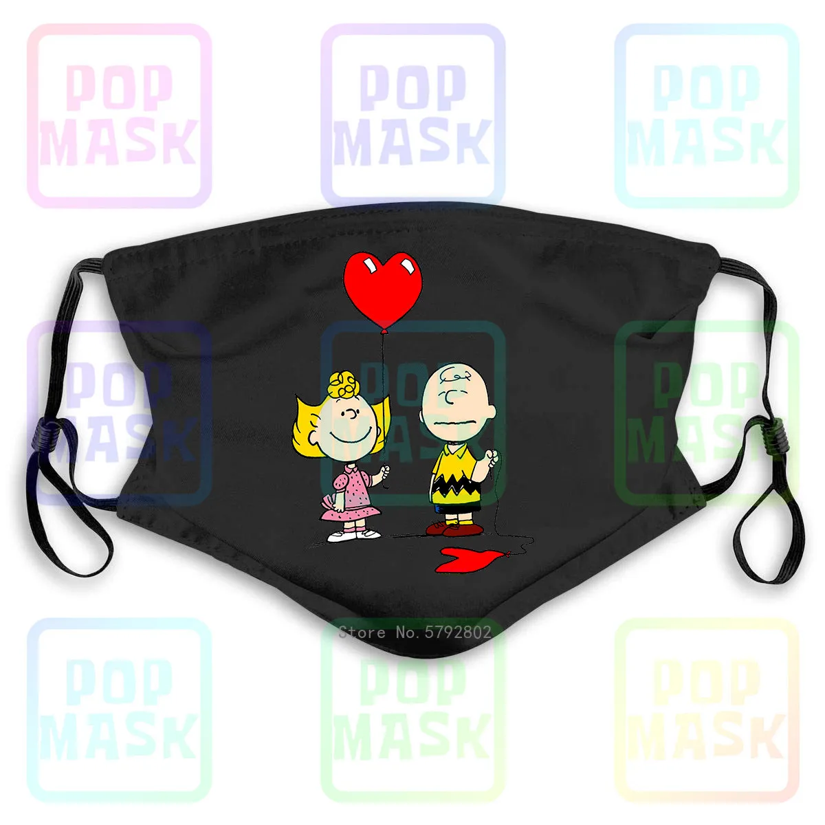 Пылезащитная маска с фильтром Charlie Brown Sally Heart Balloons Love Funny Peanuts мультипликационная