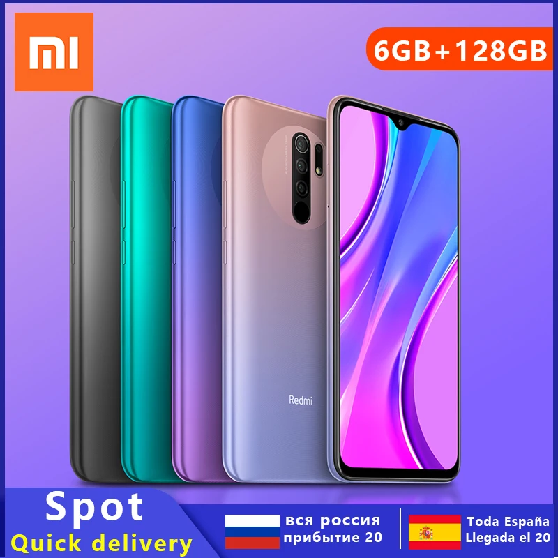 Смартфон Xiaomi Redmi 9 4 + 128 ГБ 5000 мА ч 6 53 дюйма 8-ядерный 13 МП | Мобильные телефоны и
