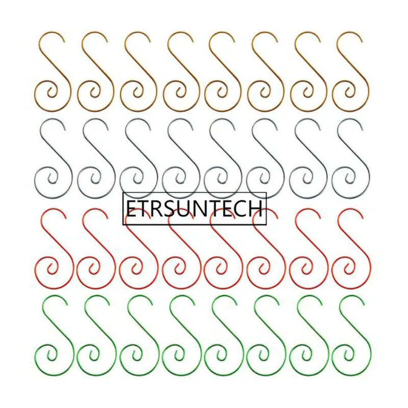 

100 наборов рождественские крючки для венков многофункциональные s-образные стальные вешалки для украшения рождественской елки