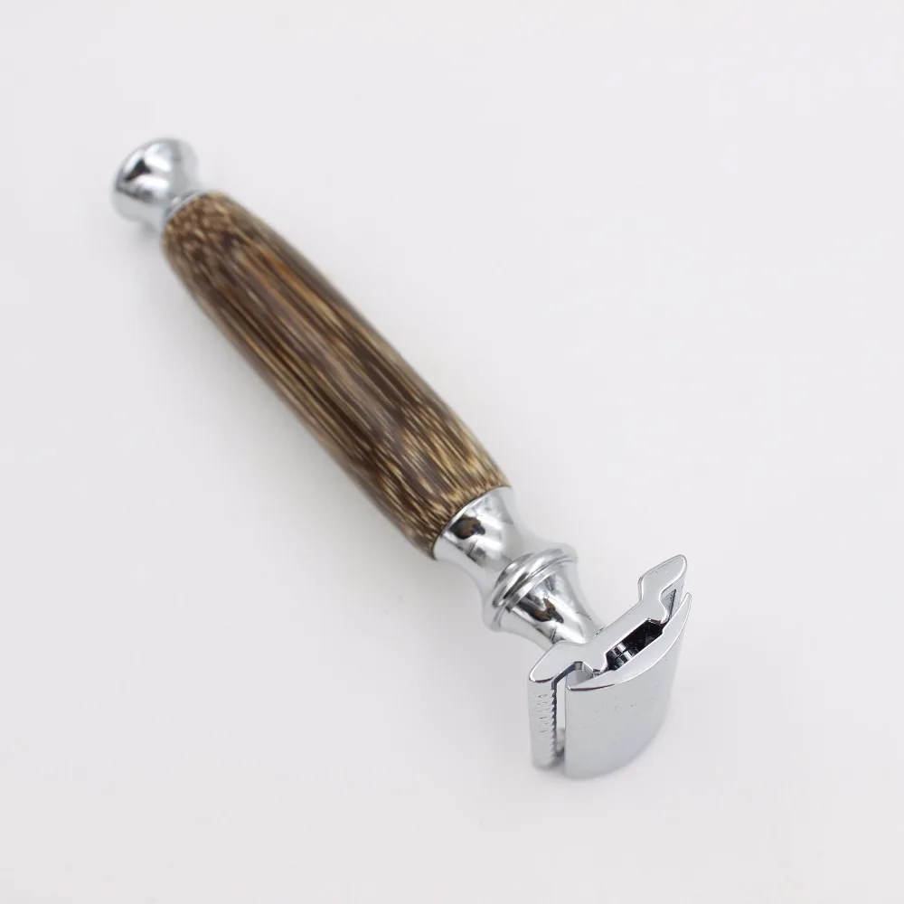 VIGSHAVING Naatural Bmaboo безопасная Мужская бамбуковая Безопасная бритва с подставкой