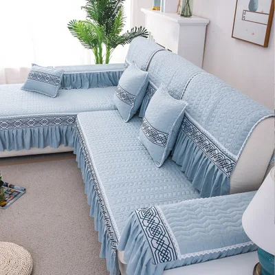 Four seasons universal fabric lace skirt sofa cushion washable cotton non-slip sofa cushion cover towel