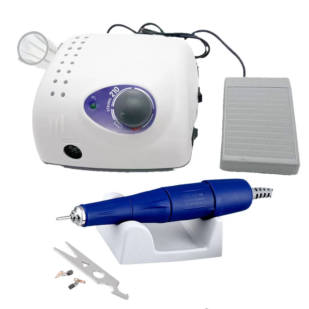 Nail Drill Handpiece 40000RPM 210 Control Box 105L Micromotor Used for Nail