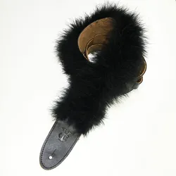 Feather - Design Electric Bass Guitar Strap - Musical Instrument Accessory (Black)