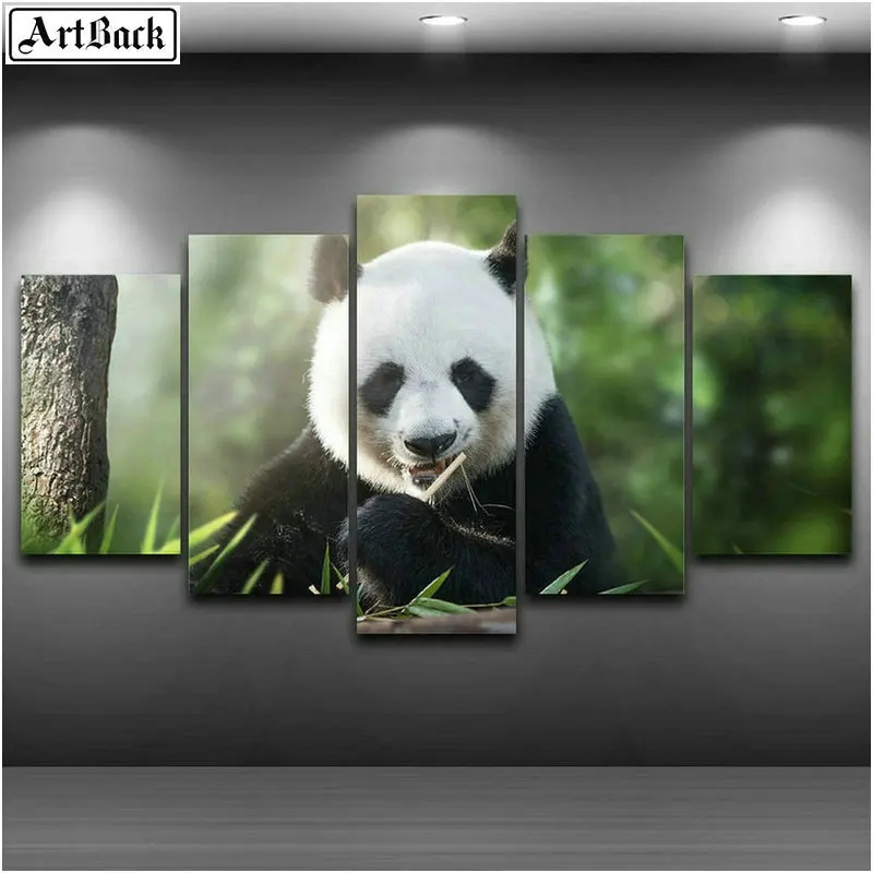 

ArtBack new five spell diamond painting panda sticker diy 5d full square Chinese national treasure animal mosaic art embroidery