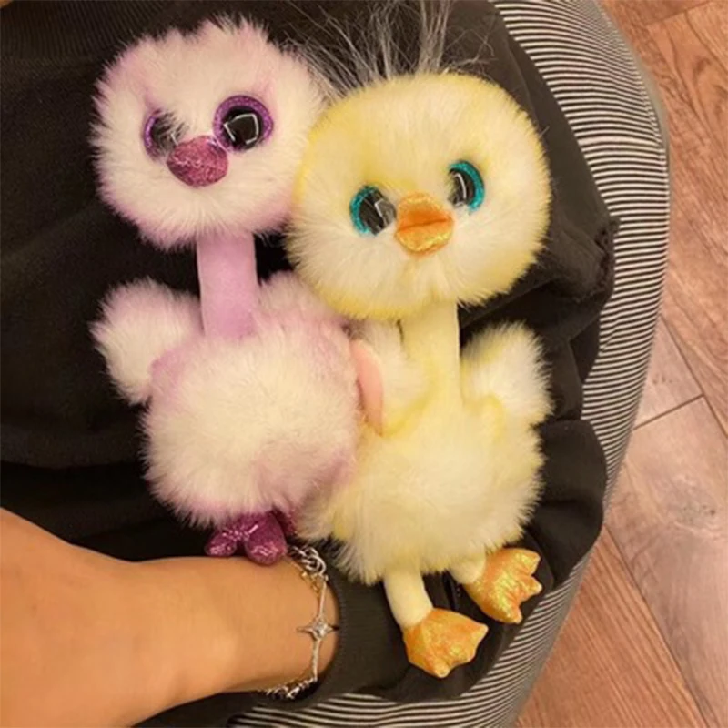 

23CM Ty Rare Sparkling Big Eyes Color Pink Ostrich Cute Ragdoll Stuffed Animal Plush Toys Boys and Girls Birthday Gift Toys