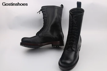 

Sapatos Masculino Handmade Winter Martin High-top Workwear Combat Men Shoe Pointed Toe Ankle Genuine Leather Cow Leather Lace-up