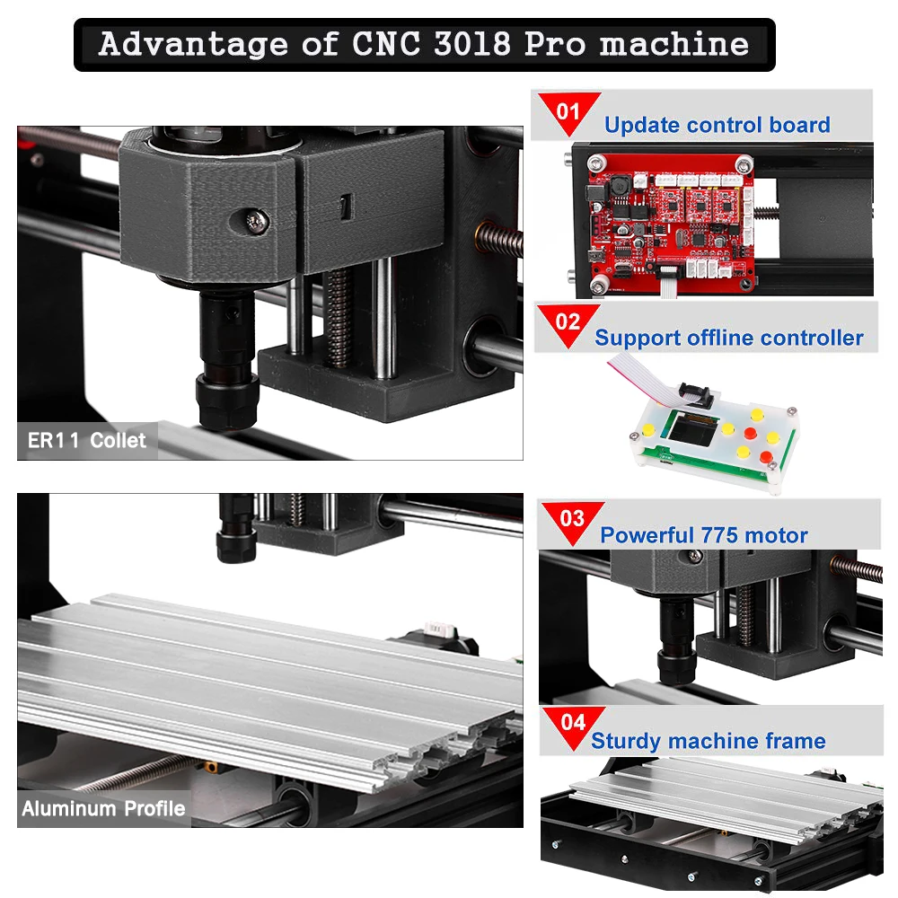 CNC 3018 Pro GRBL Diy Мини cnc машина 3 оси pcb фрезерный машинный деревянный роутер лазерная гравировка CNC3018 работа в автономном режиме