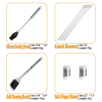 

Grilling Accessories Grill Tools 28pcs/set Stainless Steel Sloted Spatula Fork Cleaning Brush Clamp BBQ Tools Set WXV Sa