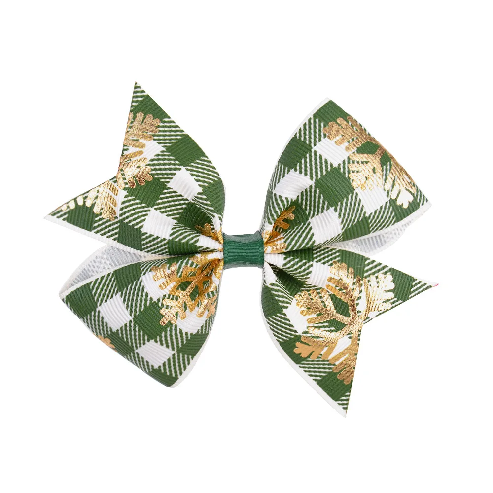 

3.9-inch dovetail bowknot children's Hair Accessories baby girl lattice hairpin Christmas party dress up photo props