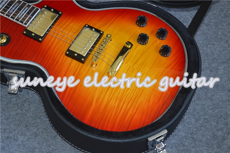 Suneye Cherry на заказ электрогитара Tiger Grain Finish Guitarra Electrica Левша гитара доступна с чехлом