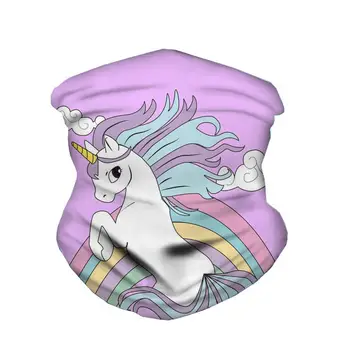 

HYCOOL Balaclava Magic Headband Cute Rainbow Unicorn Pattern Outdoor Walking Windproof Face Scarves Masks Neck Bandana New
