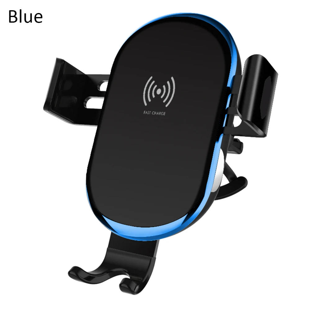 New 518NS Intelligent Vehicle Bracket Car Mount 10W Fast Wireless Charger Intelligent Sensor Air Outlet Phone Holder - Color: Blue