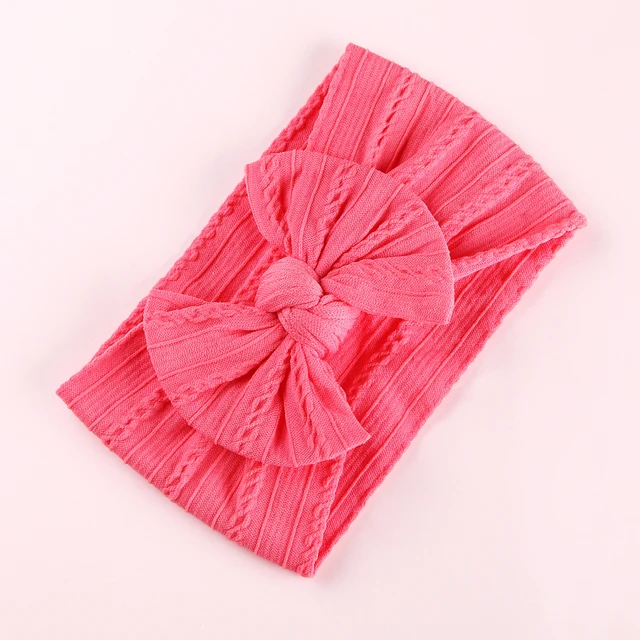 1Pcs Newborn Baby Headband For Girls Elastic Knit Children Turban Baby Bows Soft Nylon Kids Headwear Hair Accessories 32 Colors 6