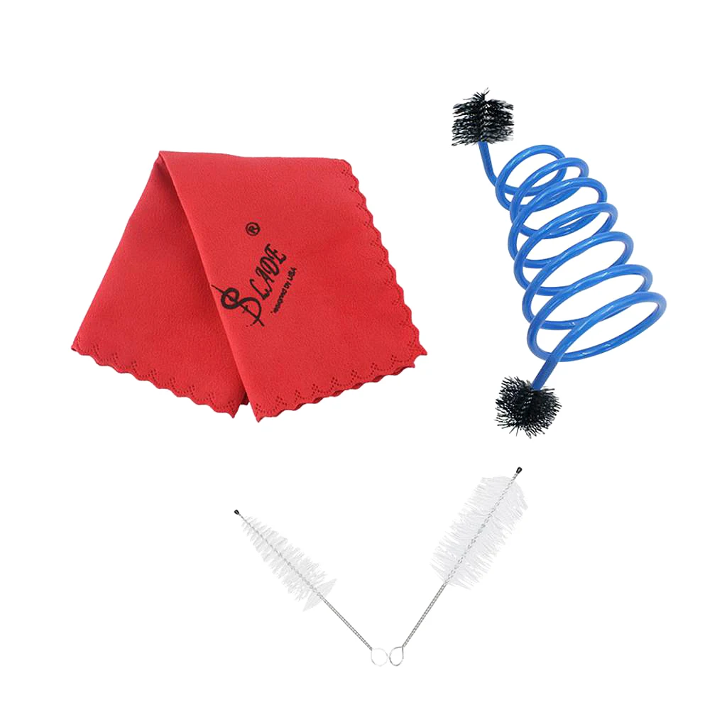 Finest Trumpet Cleaning Care Kit Trumpet Mouthpiece Brush Cleaning Cloth Value Brush Set Brass Accessory