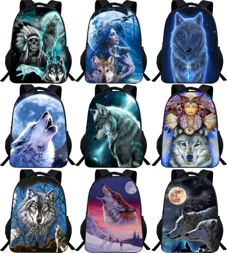 Школьный рюкзак lue Wolf для подростков, мальчиков и девочек, детская школьная сумка, набор студенческих книг, сумки Mochila Escolar