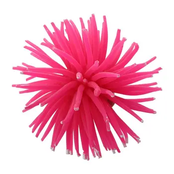 

Silicone Aquarium Fish Tank Decor Artificial Coral Plant Underwater Decoration - Rose Red