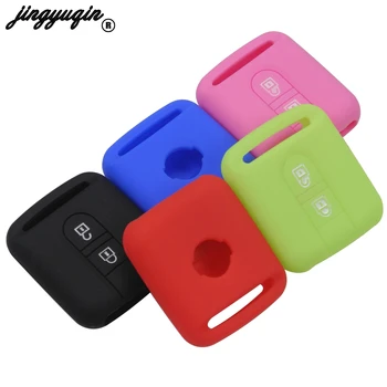 

jingyuqin 30pcs/lot 2 Button silicone car key cover case fob for Nissan Micra Navara Note X-Trail Qashqai big head No Logo