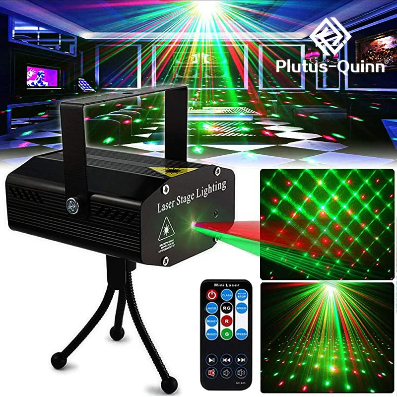 LED DJ Disco Light Star Projector Laser Lights Sound Activated Flash Strobe Stage For Christmas Party Wedding Club Dance | Освещение