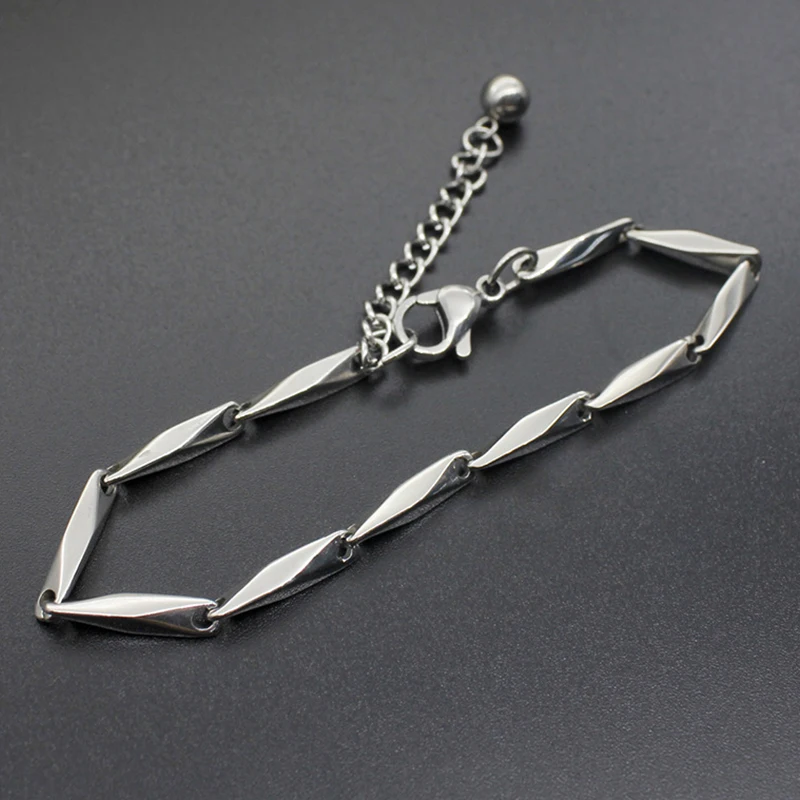 Серебряный браслет из бисера, Мужская цепочка из нержавеющей стали на руку, шоколадные браслеты с подвесками, подарок для мужчин, аксессуары для женщин, хип-хоп