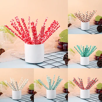 

Christmas Paper Straws Snowflake Drinking Straw Merry Christmas Decorations For Home Xmas New Year Party Supplies