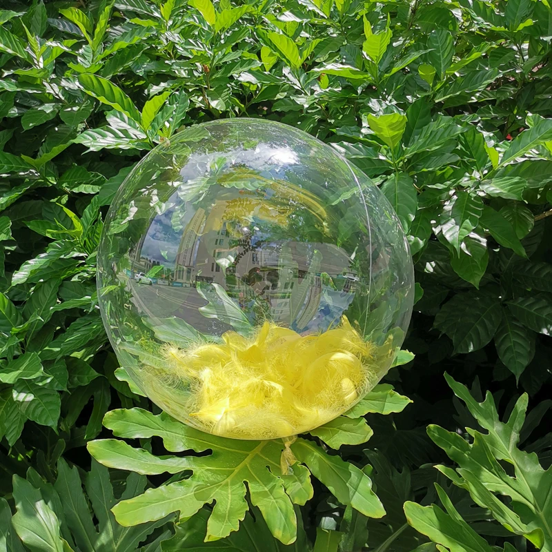 Transparent Bubble Balloons Wedding Birthday Feathers Sticker Feather Party Decor DIY Gifts Super Clear Helium Bobo Globos