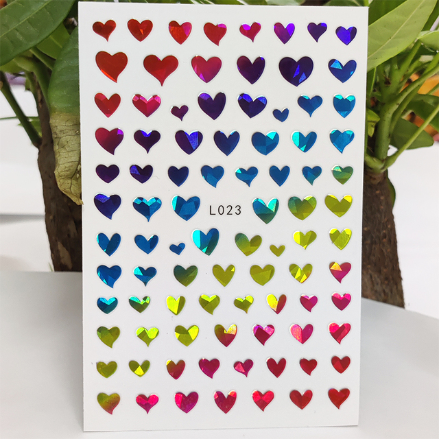 Nail Sticker Waterproof Shining Stickers for Nails Sweet Watermelon Popsicle Fruit Nail Art Decoration Aurora Silver Design