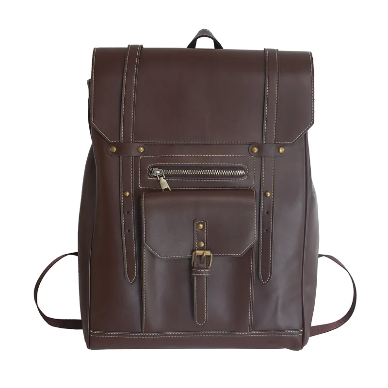 PU Leather Woman Backpack High Quality Female Rucksack Vintage Double Shoulder Bag Large Capacity School Bag Backpacks Mochila