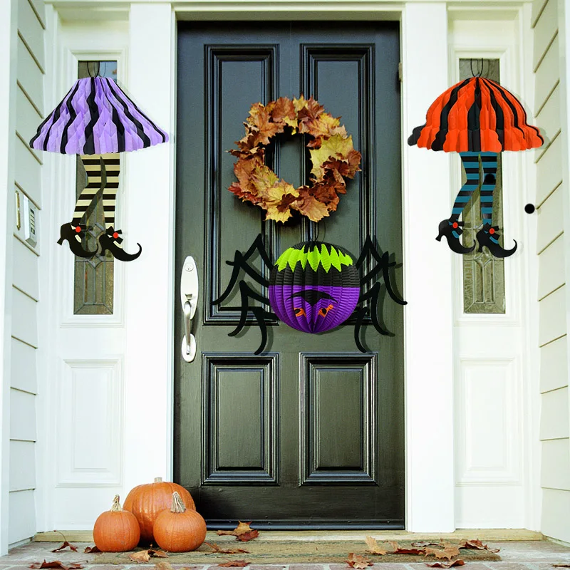 Decoración de Halloween, Pumkpin, murciélago, Araña, fantasma, patas de bruja, adorno colgante, vacaciones, fiesta Halloween, suministros para el hogar - AliExpress