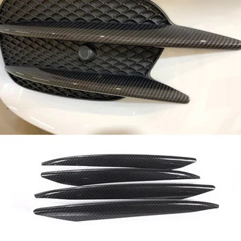 

For Mercedes Benz W213 E Class 2016 2017 2018 4pcs Carbon Fiber Style Car Front Fog Light Lamp Grille Grill Slats Cover Trim