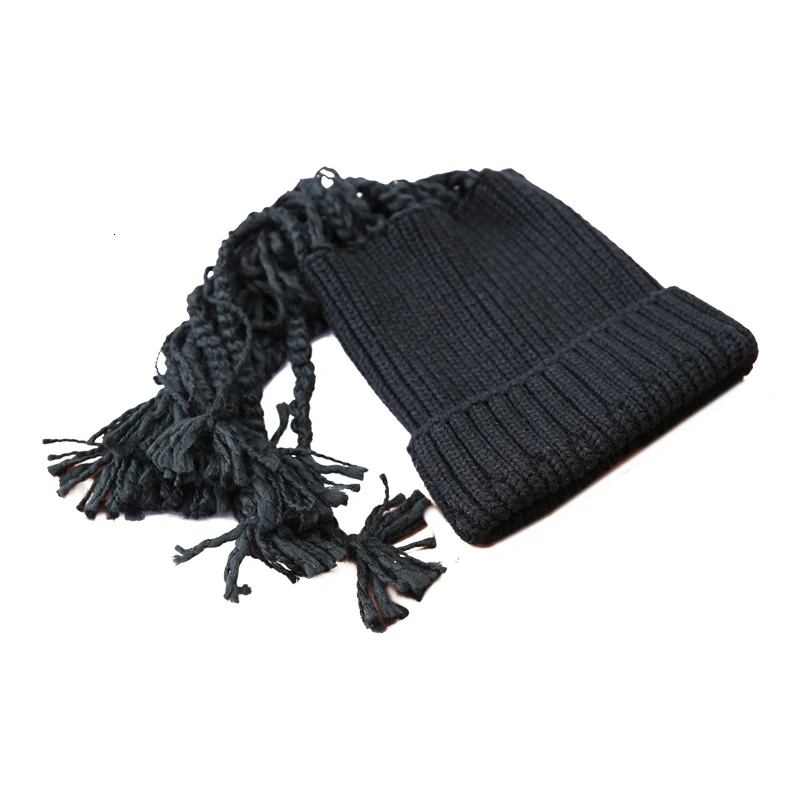 SHENGPALAE, новинка, модная Осенняя зимняя женская шапка, черный однотонный гибкий головной убор, шапка бини, женский шарф A144
