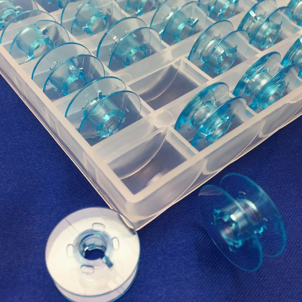 (Pack of 25) 9033P Bobbin Sewing Machine Spools in Bobbin Box for Pfaff