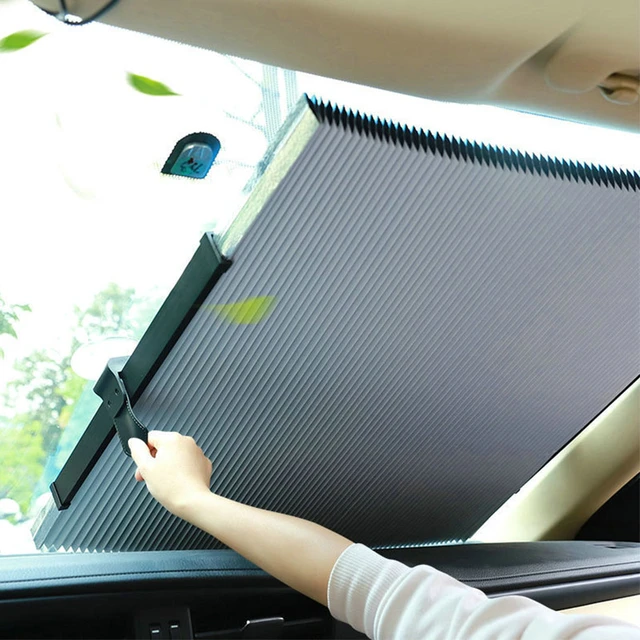 Pare-soleil rétractable automatique pour pare-brise de voiture, housse de protection  solaire pour fenêtre avant, pare-soleil - AliExpress