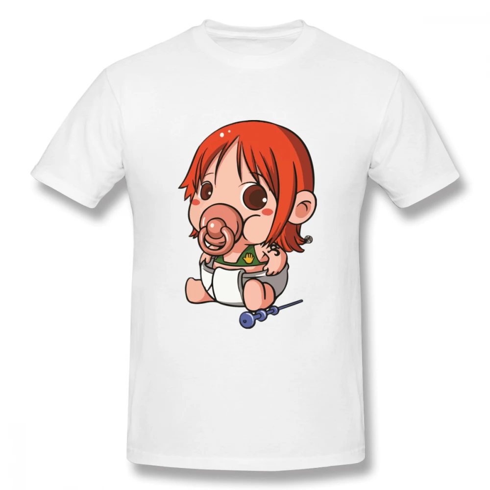 

One Piece Baby Amami off white Men's Basic Short Sleeve T-Shirt 100 Percent Cotton Graphic Tshirt