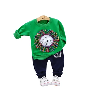 

New Children Cotton Clothes Spring Autumn Baby Boy Girls Cartoon T Shirts Pants 2Pcs/sets Outfit Kids Fashion Toddler Tracksuits