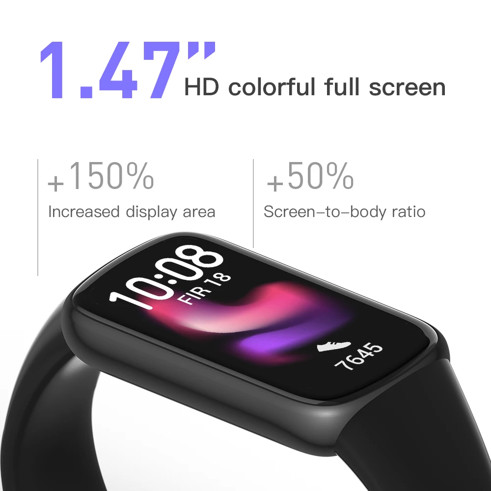Smart Watch 1.47 inch full screen IP67 waterproof 24-hour heart rate music control sleep monitoring Men Women Smart Watch Band