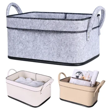 

Simple Nordic Style Storage Felt Basket Household Sundries Clothes Cosmetic Storage Case Box Storage Box TB Sale