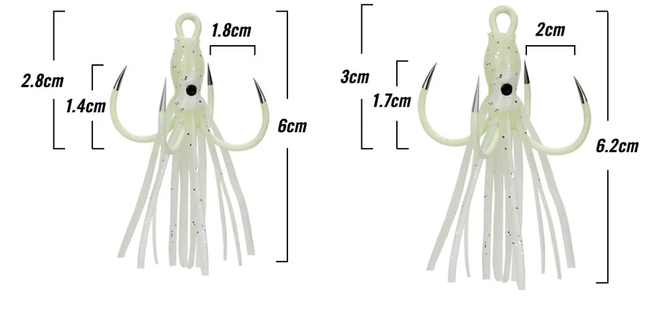 Высокоуглеродистая сталь светящаяся рыболовная джиг голова осьминог рыболовные Крючки Аксессуары кальмары рыболовные крючки джиг крючок
