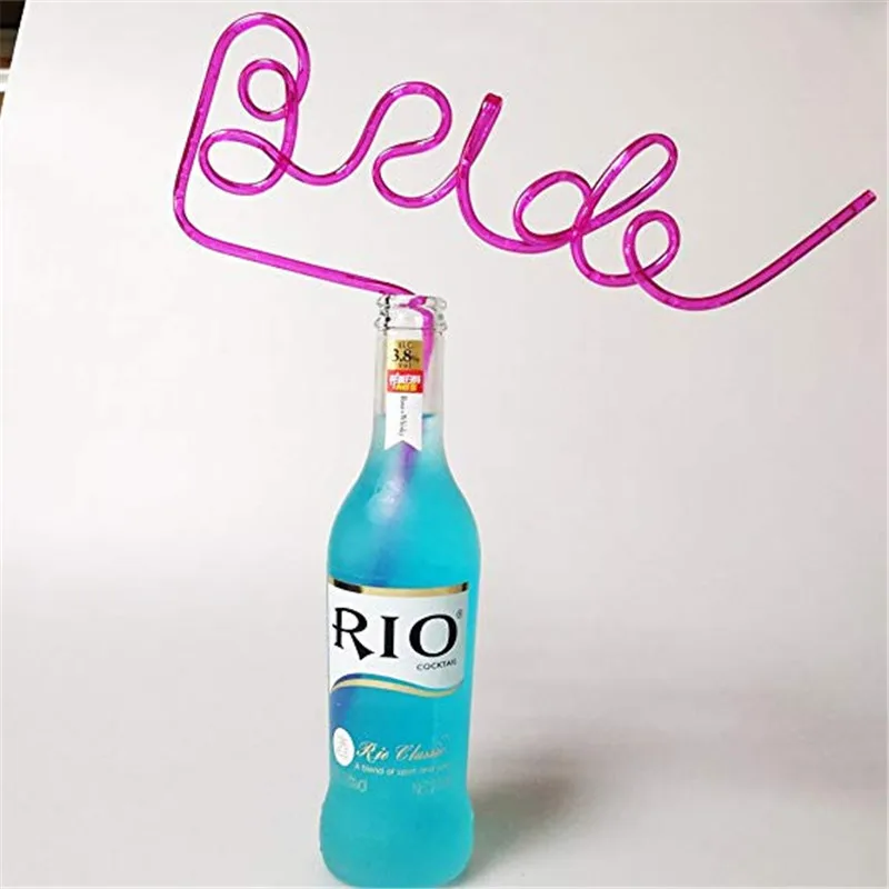 Bride to be letter Straws Reusable Plastic Straws For Wedding Decoration Event Party Drinking Straws Christmas Supplies (2)