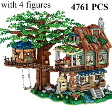 Micro Bricks MOC Tree House The Time Room Building Blocks Bricks Creative Cities Street View Toys for Kids Christmas Gifts