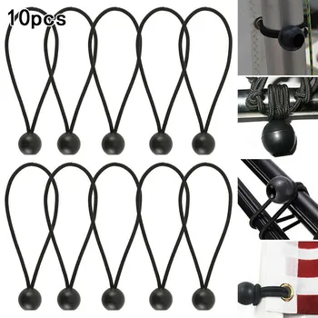 

10pcs Bungee Ball Cord Rope Loop Shock Cords Flags Poles Fix Ties Canopy Tarp Boat
