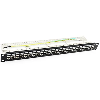 

Cat7 Patch Panel 24Port CAT7 FTP Patch Panel Full Shielded Incl. Shielded Adapter