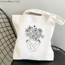 

Women Shopper bag Flower Head Art Print Kawaii Bag Harajuku Shopping Canvas Shopper Bag girl handbag Tote Shoulder Lady Bag