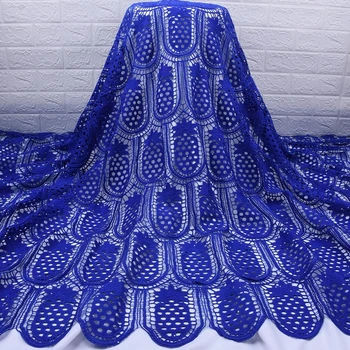 

Zhenguiru Royal Blue Nigerian Water Soluble Lace Fabric Soft African Lace Fabric Fashion French Punch Dry Laces For WeddingA1783