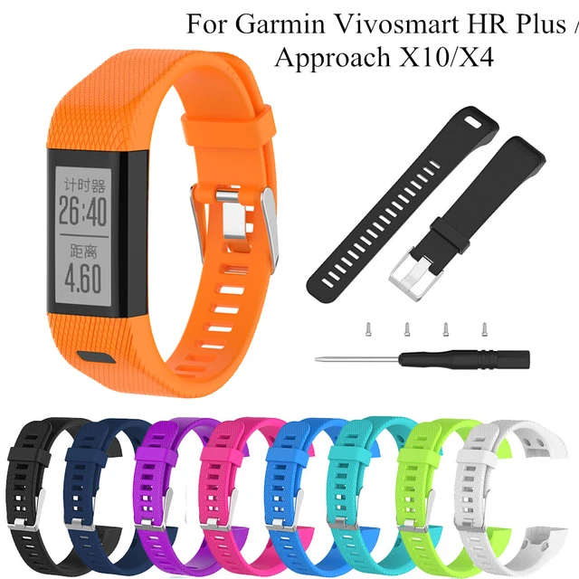 Strap for Garmin Vivosmart HR Plus HR+ Watchband Sports Silicone Watch  Bracelet Strap with Tools For Approach X10/X40 Wristband - AliExpress
